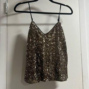 Bronze glitter top and pants banana republic